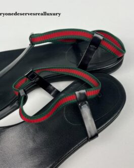 T-Strap Flat Sandal Black Size 8