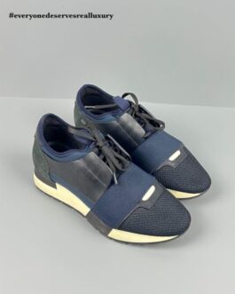 Race Runners Leather and Mesh Trainers Size 36